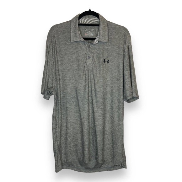 Under Armour Other - Under Armour Heat Gear Mens Loose Fit Polo Size Large L Gray Golf Shirt Relaxed
